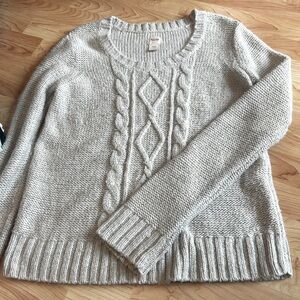 Gray Cable Knit Sweater